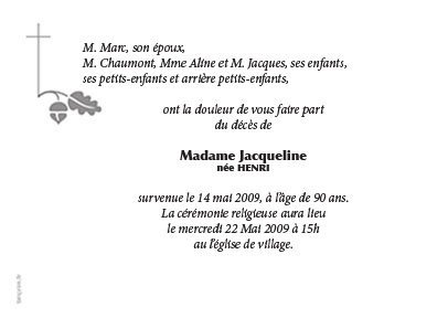 Faire Part Deces Ou Remerciement Croix Gland Remerciement Deces T Imprim